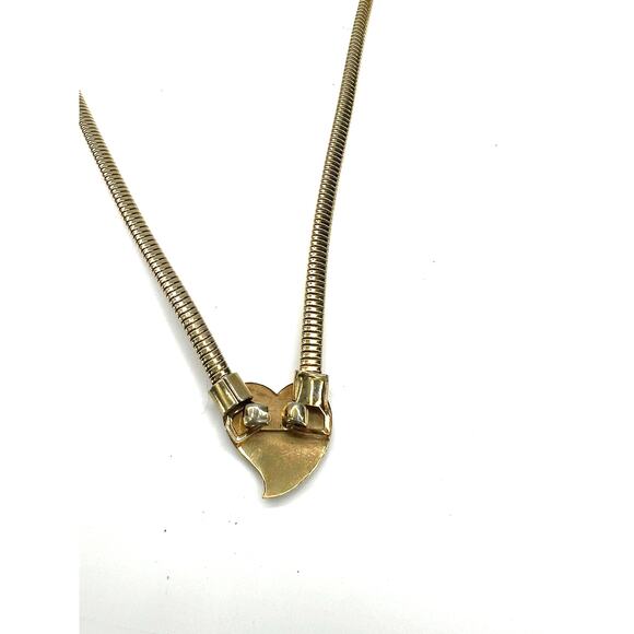 Vintage 80\'s Thin Stretch Belt Heart Buckle XXS-XS/0 Gold Tone Women\'s Coil 25\